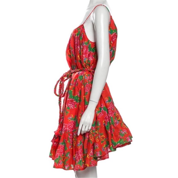 RHODE Nala Mini Dress red floral small - Picture 3 of 9